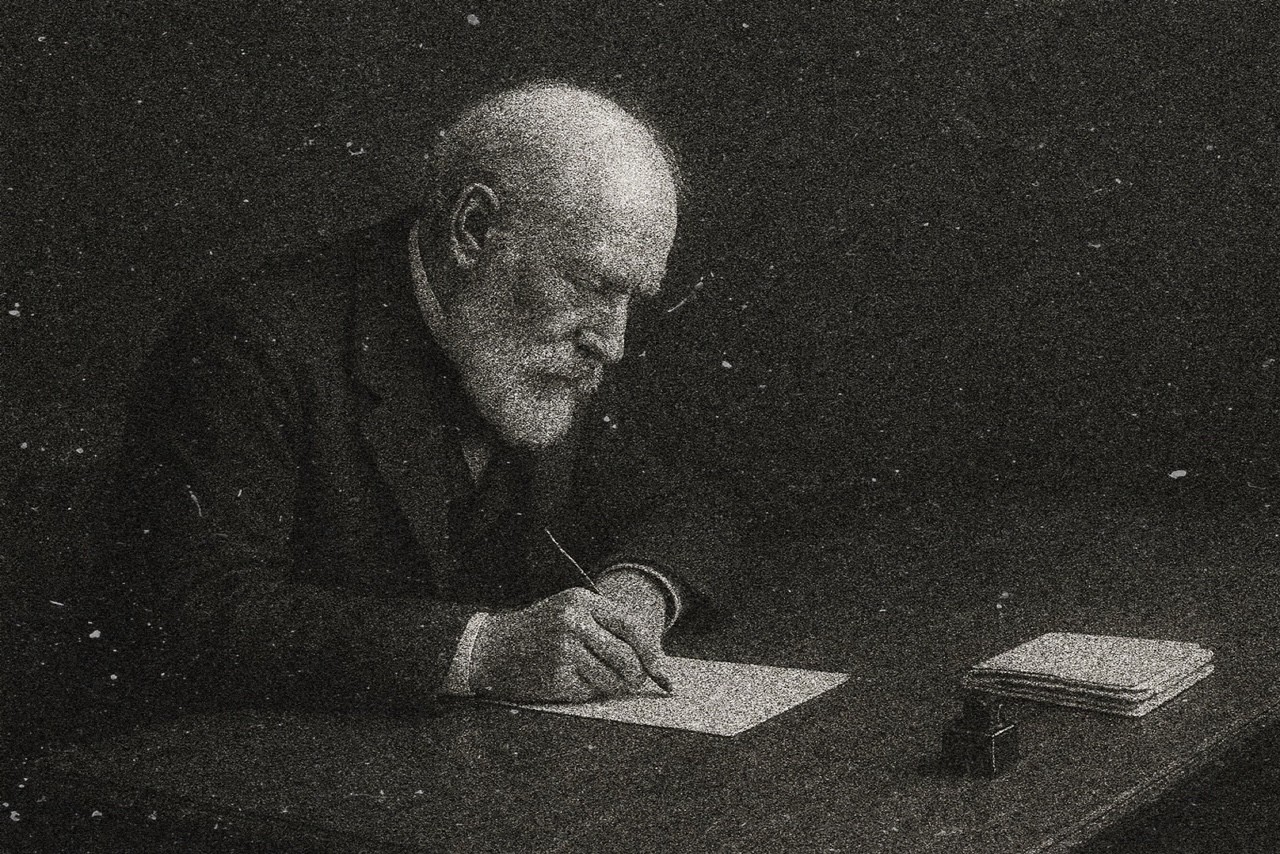 Stanley writing, 1889